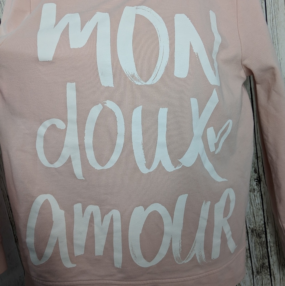 LOFT Light Pink 'Mon Doux Amour' Graphic Crewneck Sweatshirt - Picture 5 of 8